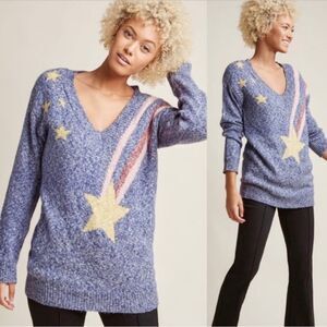 Modcloth Shooting For The Star V-Neck Sweater